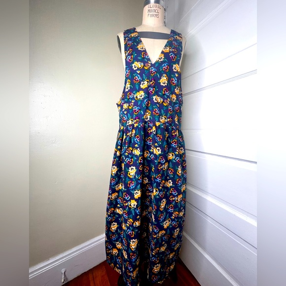 VTG Honors Target Floral Romper Dress Cotton 90s Midi - Picture 1 of 10